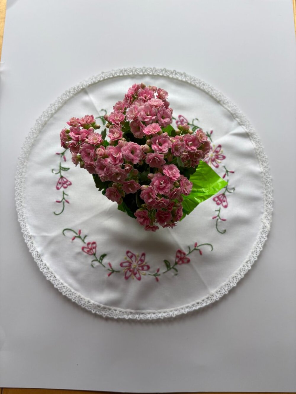 Hand Embroidered Table Doily
